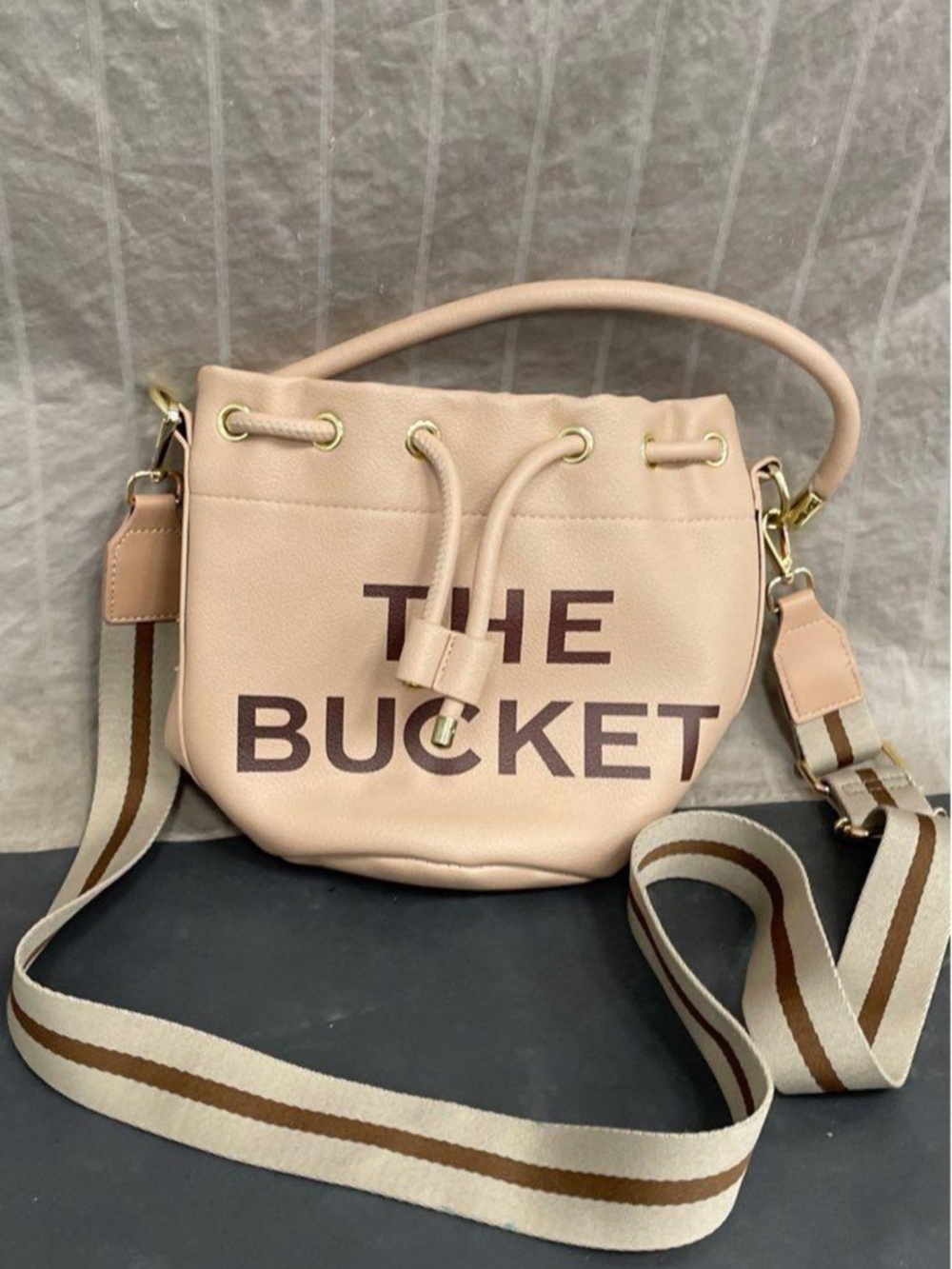 The Bucket Pink Drawstring Bucket Bag